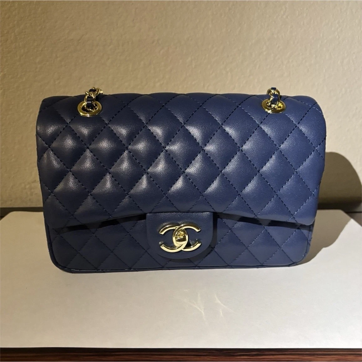 CHANEL Leather Exterior Blue Bags & Handbags for Women for sale | eBay