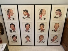 70’s Pelkowski Chicago Blackhawks caricatures (11x14) 12 framed prints. 