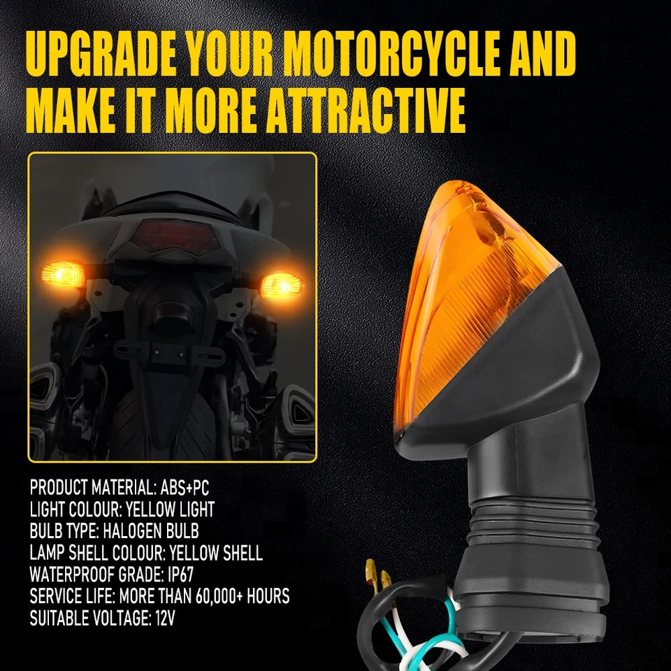 4X Front Rear Turn Signal Indicators Light Amber Lens For 05-06 KAWASAKI Z750S E - Image 2 of 4