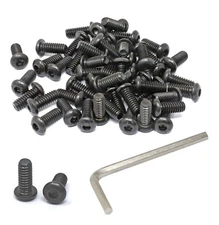 50 Pcs 1/4-20 x 5/8" Alloy Steel 10.9 Grade Hex Socket Button Head Cap Screws...