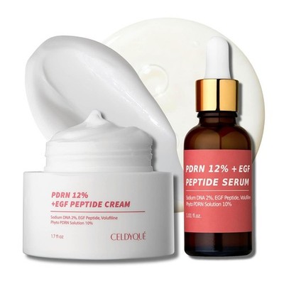Anti-Aging Serum & Cream Set w/ Salmon DNA, EGF Peptide, Hyaluronic Acid