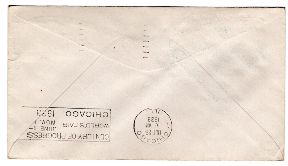 C18 Century of Progress 50c Zeppelin 1933 Akron OH Flown to Chicago Grimsland - Image 3 of 3