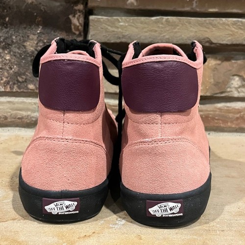 Vans Lizzie Armanto Eco-Cush High-Top Sneakers in Pink Suede and Black - Picture 7 of 11