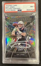 2021 Spectra Mac Jones Autographed Rookie Aurora /99 RC PSA 7 Auto Grade #RO-5
