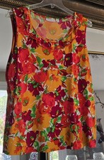 Susan Graver Women's 2X Sleeveless Tank  Floral Pattern