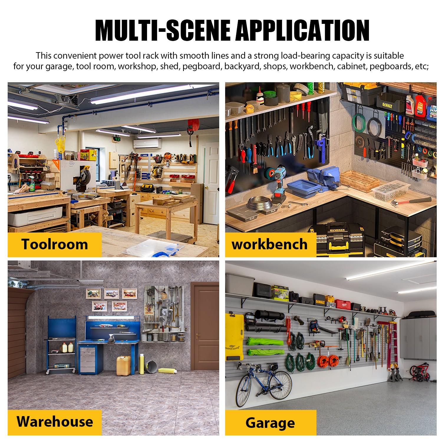 XXL 8 Drill Power Tool Organizer Storage Rack Cordless Tool Rack Holder 4 Layer