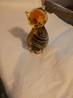 Vintage Murano Style Art Glass Cat Figurine Paperweight. 5” Tall