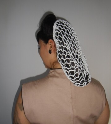 Filet à Cheveux Snood Rétro En Crochet Gris - Style Pin-up Années 40/50 - Neuf