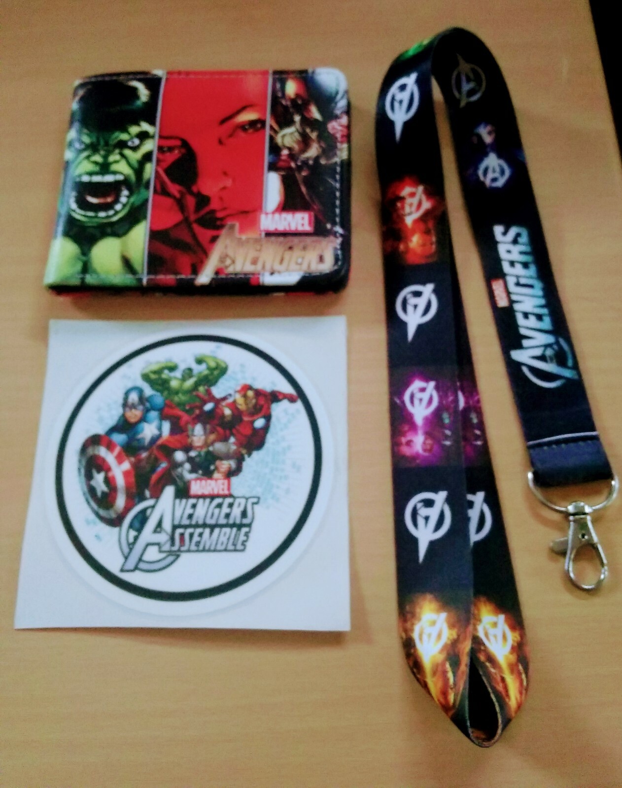 Bi-Fold Comic Wallet with Hero Lanyard Keychain + Vinyl Decal Sticker-image