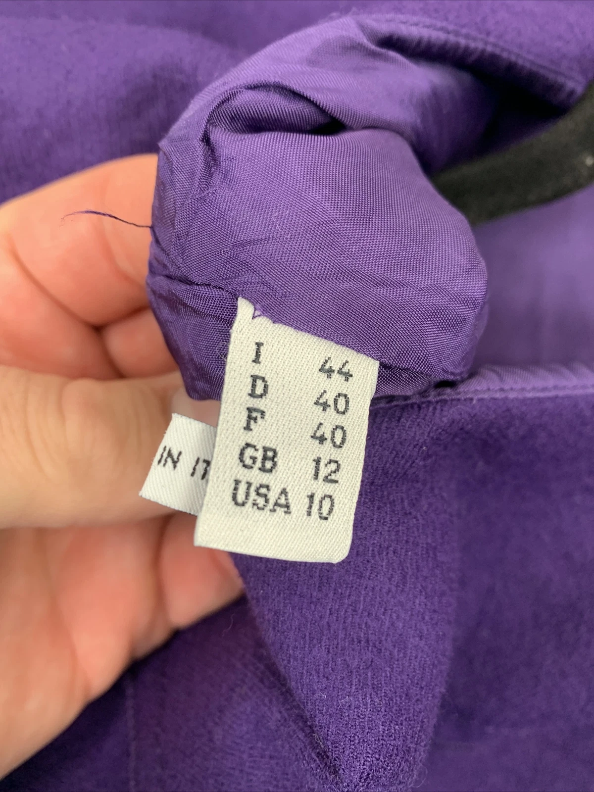 Moschino donna abito tubino viola tinta unita tasche aderente cappuccio manica carriera 10