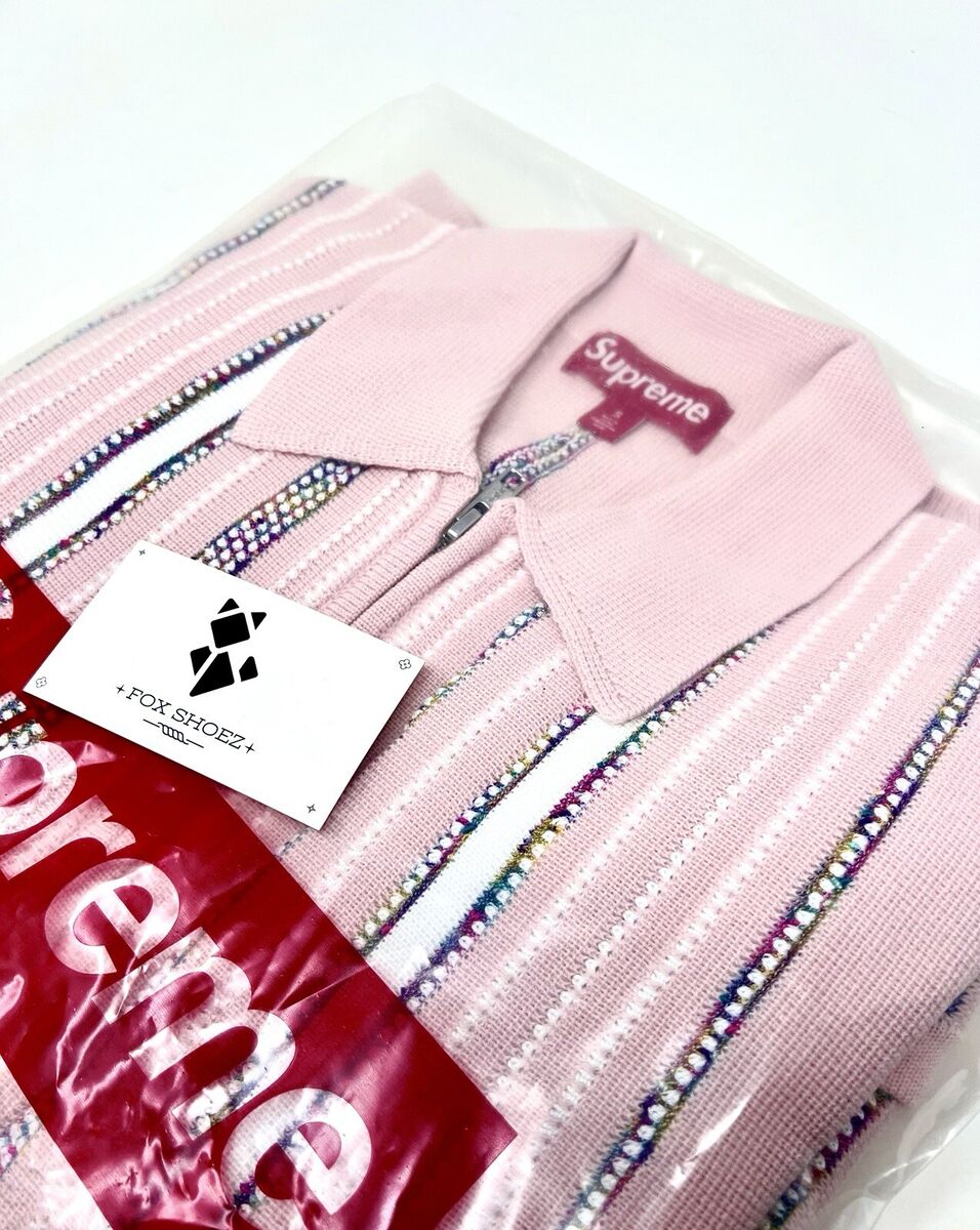 Supreme Pink Stripe Zip Up Cardigan Sweater Speckle (FW24 Supreme Pink Stripe Zip Up Cardigan Sweater Speckle (FW24