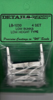 #ad HO Scale Details West LB 1030 4 Sets Low Bunks Low Height Type $4.50