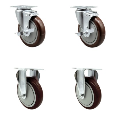 Cambro UPCS400CK Ultra Pan Carrier Caster with 2 Rigid Replacement Set - SCC