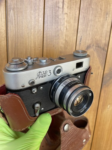 Camera FED 3 N944911 Vintage Camera Soviet Lens: Industar 61 Ld Zebra