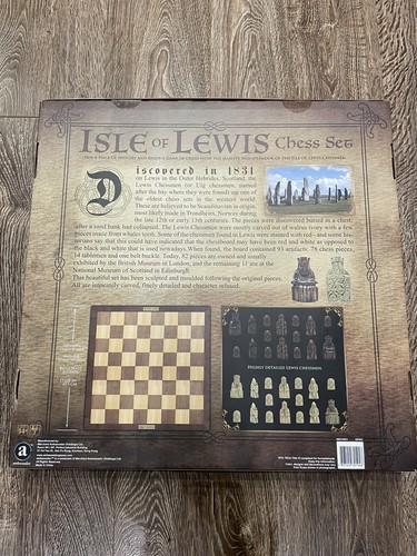 NUOVO Ambassador Isle Of Lewis Deluxe Replica Storico 17.125” Set Scacchi Scacchi - Foto 2 di 3