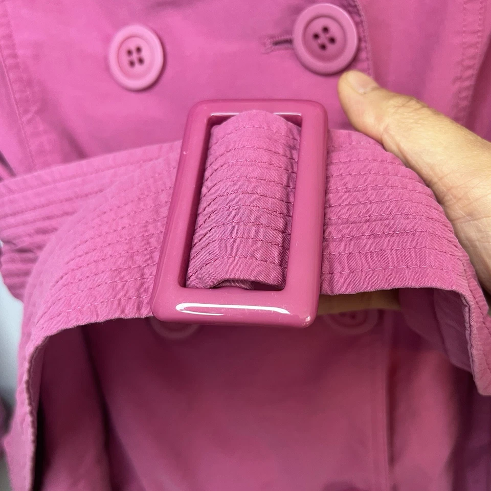 Gabardina Spiegel Mujer Chaqueta con Cinturón Rosa Talla 6 Barbie Bolsillo Corto Y2K Años 90 Foto 4 de 4