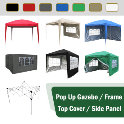 3x3m Pop Up Gazebo Frame Side Panels Top Cover Marquee Canopy Tent