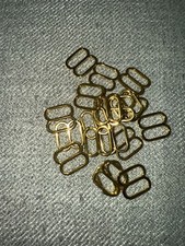 Lot 20 Gold Metal bra strap adjuster Tri Glide slider sliders 5/8 3/4