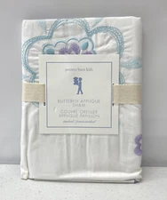 NEW Pottery Barn KIDS Butterfly Floral Appliqué STANDARD Sham