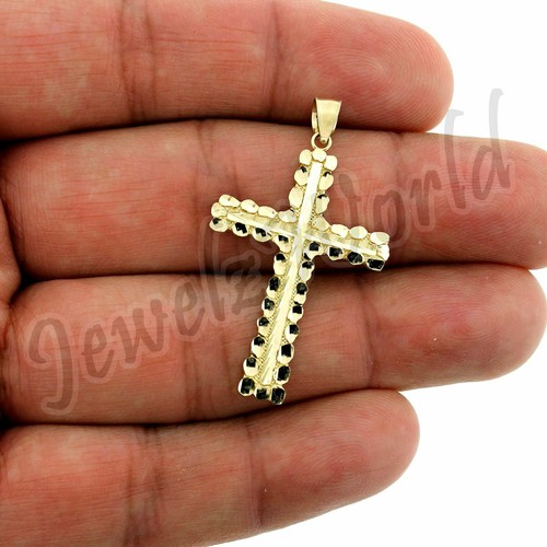 Nugget Cross Pendant Diamond Cut 