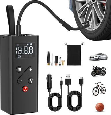Tire Inflator Portable Air Compressor, 150PSI Cordless Air Pump with Digital Pre