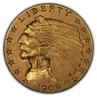 1909 G$2.50 Indian Head Gold Quarter Eagle - Solid Circulated Example - G3010