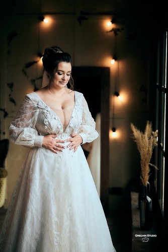 Sweetheart A line wedding dress Ivory Glittery Gown size 12 14 16 - Picture 9 of 24