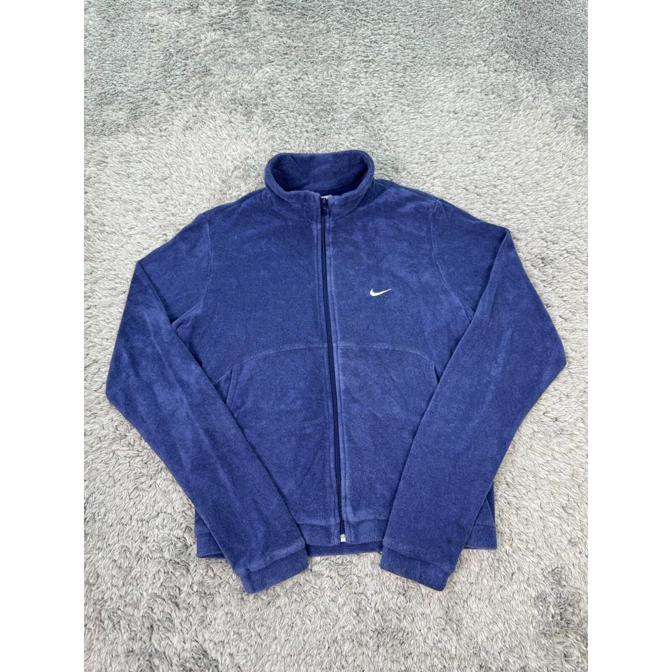 De Colección Nike Chaqueta de Pista Mujer Pequeña Centro Swoosh Terry Tela Cremallera Completa Años 90 Y2K Foto 2 de 4