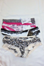 NWT 4 pcs Rene Rofe Floral Lace Low-Rise Panties High cut Brief Panty - S/P/M