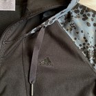 Adidas Jacket Womens Medium Black Gray Full Zip Hooded Drawstring Fitted Pockets