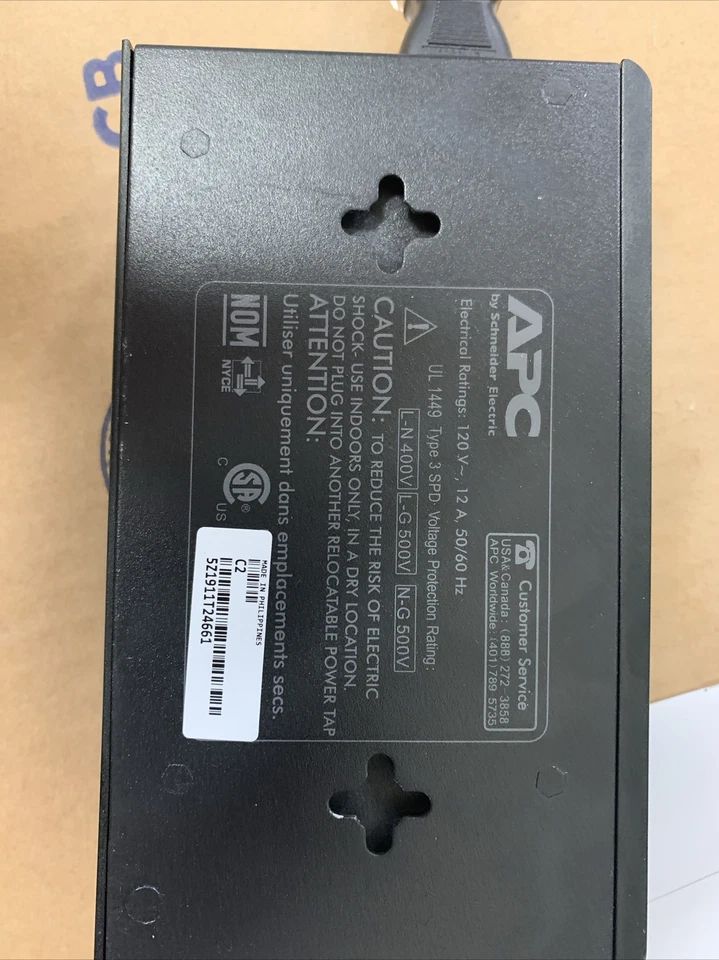 Chief APC C2 Power Filter APC AV C Type 2 Outlet Wall Mount 120V OEM PLUG - Image 4 of 4