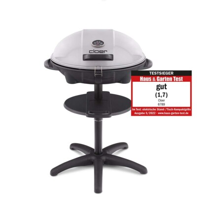 Elektrogrill Cloer-6789 Standgrill für Balkon & Garten mit Deckel Thermometer
