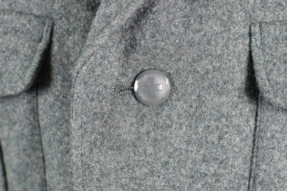 Genuine Swiss army wool jacket Switzerland military issue surplus uniform grey - Image 3 of 4