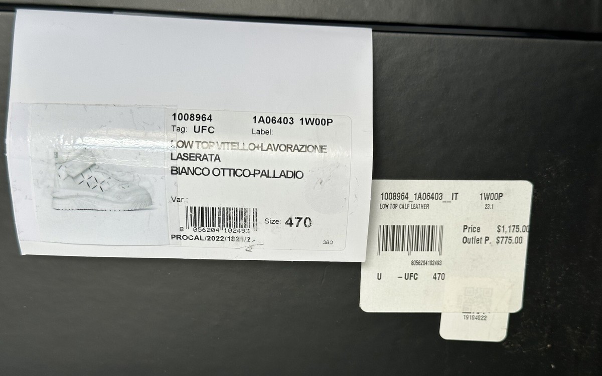 Versace Men\'s Laserata Leather Sneakers White 14 US (47 Euro) 1008964 NWT $1175 versace sneakers products for sale | eBay main image 4
