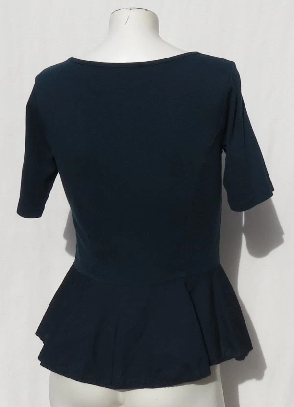 Camiseta Top 3 THREE DOTS EE. UU. Tejida Peplum Media Manga S M Foto 2 de 4