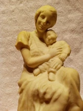 Vintage Mid Century Rare White Porcelain Mother & Child