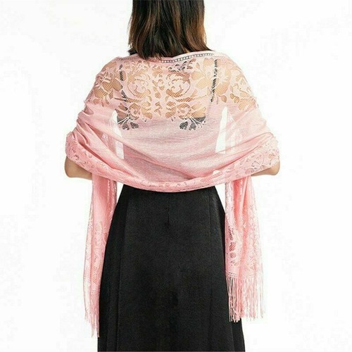 Wedding Wrap Soft Lace Wraps Cover Pashmina Tulle Ups Shawl Wrap Evening Scarf - Picture 18 of 24