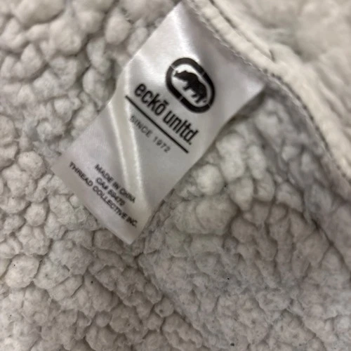 Ecko Unltd. Men's Green Hooded Sherpa Lined Snap/Button Front Jacket Size L image 8