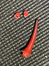 Vintage Astro Rocket Bank Red Tip Nose needle & 2 Feet Caps