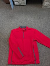 MENS NIKE GOLF THERMA FIT RED/GRAY 1/4 ZIP SWEATSHIRT SIZE LARGE FLEECE LINED