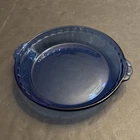 Vintage Pyrex Cobalt Blue 9.5” Fluted Pie Baking Plate # 229