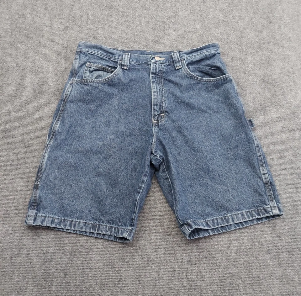 Pantalones Cortos Carga Wrangler Para Hombres 34 Azul Carpintero Utilidad Denim Ropa de Trabajo Exterior Foto 2 de 4