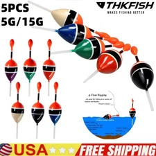 5PCS Fishing Slip Bobber Float Kit  Bobber Stops for Crappie Panfish Trout Bass 