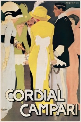 Cordial Campari Vintage Poster    - 1920s Retro Home Decor 24x36  - Rare