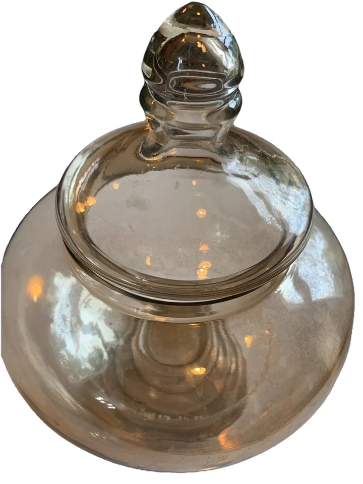 Антикварная ртутная стеклянная аптечная банка пьедестал лабораторная аптечная ручной работы - Изображение 2 из 4