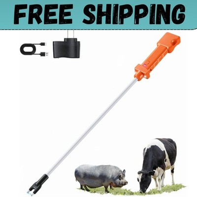 Cattle Prod, Rechargeable Electric Livestock Prod with 2 LED Lights, Waterproof