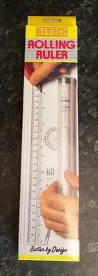 Vintage Hi Tech Rolllineal 12 Zoll/30 cm metrische Winkel Grafiken KOSTENLOSE UK-LIEFERUNG 