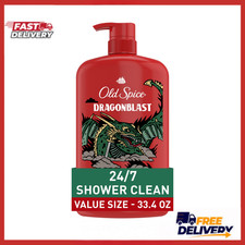 Old Spice Dragonblast Body Wash 33.4 oz Men Fresh Clean Long Lasting Scent 0.39 per gallon