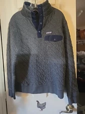 Patagonia Quilt Snap T Pullover small Dark Gray Fleece Cotton Outerwear Colorado