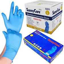 1000 8203 Blue Nitrile Medical Exam Gloves Powder Free Chemo-Rated (Non Vinyl